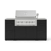 NewAge Products Classic Series Grill Island - 6PC Modular Outdoor Kitchen with Platinum Grill and Two 16” Drawer Cabinets | C-2SDR - Matte Black