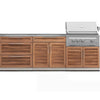 NewAge Products Classic Series Grill Island - 5PC Modular Outdoor Kitchen with Platinum Grill, 32” Drawer Cabinet, and Bar Cabinet | C-DRBA - Louvered Grove