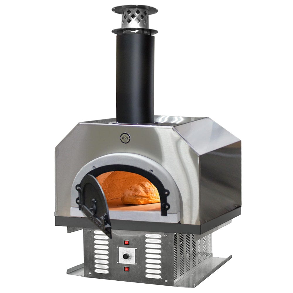 Chicago Brick Oven Pizza Ovens Natural Gas / Residential / Stainless Steel Chicago Brick Oven Dual Fuel Pizza Oven / CBO-750 Countertop no Skirt / Hybrid (Gas/Wood) / CBO-O-CT-750-HYB