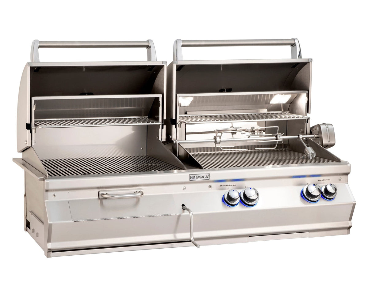 Firemagic Grills Fire Magic Aurora Gas &amp; Charcoal Combo Built-In Grill with Analog Thermometers / A830i