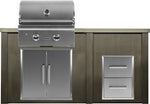 Haven Islands Antique Balck / Liquid Propane / Left Haven 5 1/2’ Ft Coyote Outdoor Kitchen Island w/ 2 Drawer Cabinet HCOY72DRAW