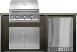 Haven Islands Haven 6 Ft Artisan Outdoor Kitchen Island w/ 24" Refrigerator HART72REF