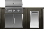 Haven Islands Haven 6 Ft Coyote Outdoor Kitchen Island w/ Trash Center HCOY72TRASH