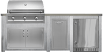 Haven Islands Haven 8 Ft Artisan Outdoor Kitchen Island w/ 24" Refrigerator HART96REF