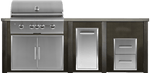 Haven Islands Haven 8 Ft Coyote Outdoor Kitchen Island w/ 2 Drawer Cabinet HCOY96DRAW