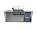 Mont Alpi Islands Mont Alpi 400 Deluxe Island with Fridge Cabinet / 4-Burner Grill, 2 Infrared Burners, Fridge, Stainless Steel / MAi400-DFC