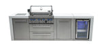 Mont Alpi Islands Mont Alpi 400 Deluxe Island with Fridge Cabinet / 4-Burner Grill, 2 Infrared Burners, Fridge, Storage Cabinet, Stainless Steel / MAi400-DFCXL