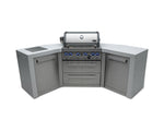Mont Alpi Islands Mont Alpi 400 Deluxe Island with Two 45 Degree Corners / 4-Burner Grill, 2 Infrared Burners, Stainless Steel, Cover / MAi400-D45