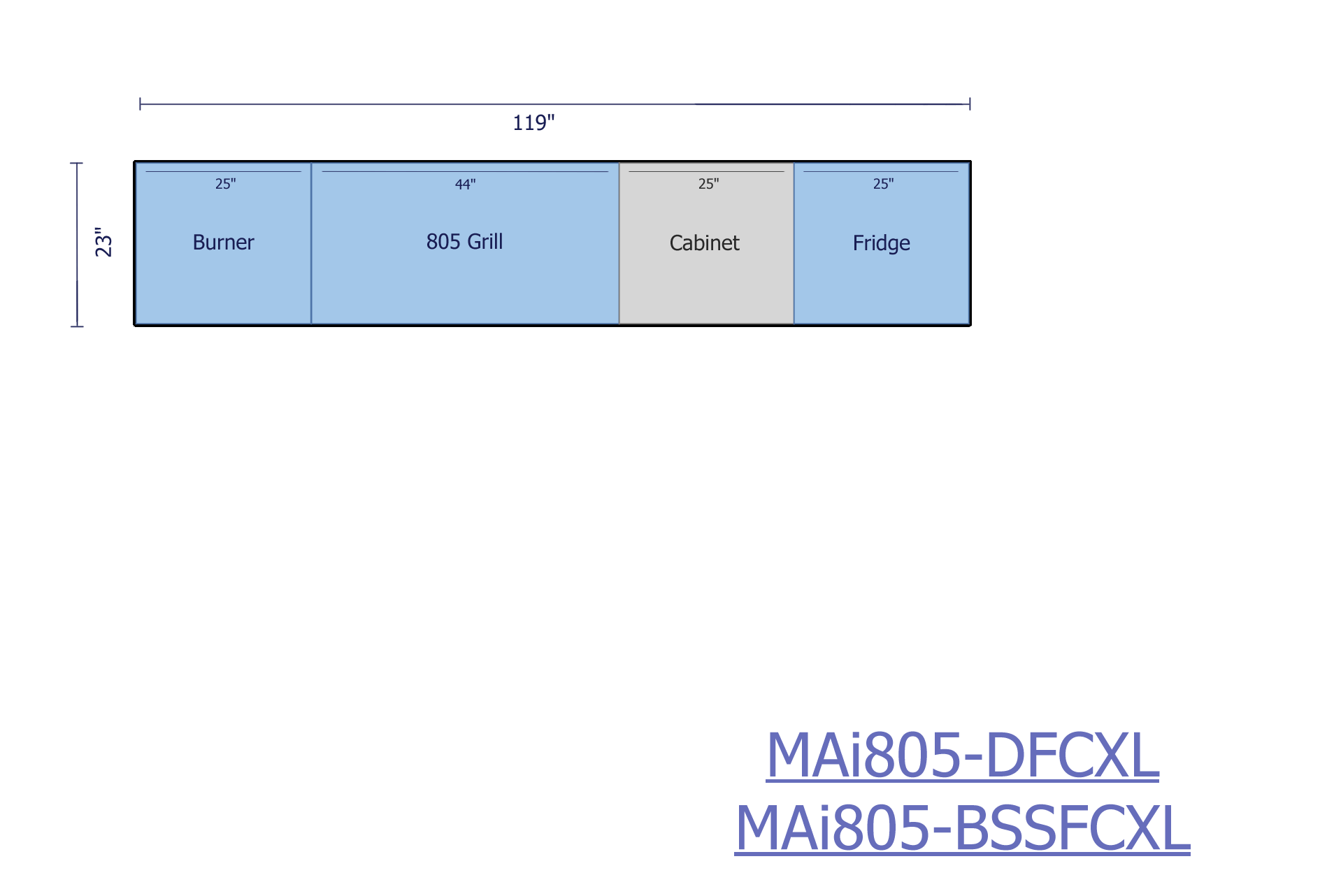 Mont Alpi Islands Mont Alpi 805 XL Deluxe Island with Fridge Cabinet / 6-Burner Grill, 2 Infrared Burners, Fridge, Storage Cabinet, Stainless Steel  / MAi805-DFCXL