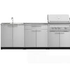 NewAge Products Classic Series Grill Island - 5PC Modular Outdoor Kitchen with Platinum Grill, Bar Cabinet, and Sink Cabinet | C-BASI - Stainless Steel