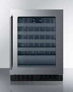 Summit Refrigeration + Cooling Summit 24" Wide Built-In Wine Cellar / 3.25 cu.ft. Capacity, ADA Compliant Design, Adjustable Height, Stainless Steel Interior, Double Pane Tempered Glass Door, Seamless Stainless Steel Door Trim, Factory Installed Lock / ASDW2412