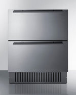 Summit Refrigeration + Cooling Summit 27" Wide 2-Drawer All-Refrigerator / 4.83 cu.ft. Capacity, Stainless Steel Drawers, Panel-Ready Drawer Fronts, Wide Temperature Range, Professional Handles / SPR275OS2D