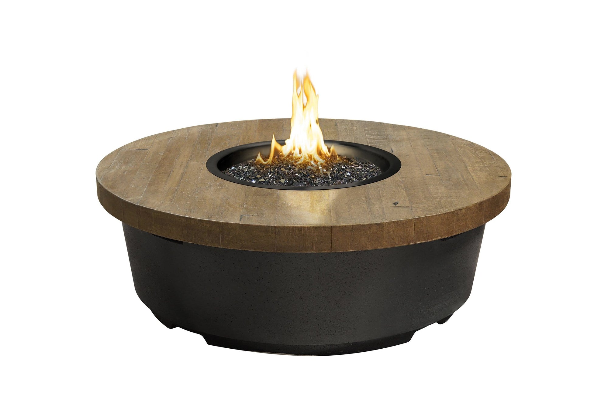 American Fyre Designs Fire Features French Barrel Oak / Natural Gas / Manual Ignition System American Fyre Designs 47" Reclaimed Wood Contempo Round Gas Firetable / French Barrel Oak or Silver Pine / 782-BA-FO-M2NC, 782-BA-FO-M2PC, 782-BA-SP-M2NC, 782-BA-SP-M2PC, 782-BA-FO-F2NC, 782-BA-FO-F2PC, 782-BA-SP-F2NC, 782-BA-SP-F2PC