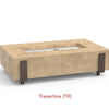 American Fyre Designs 60" Rectangle Iron Saddle Fire Table / 580-xx-11-M7xC or 580-xx-11-H7xC - Travertine