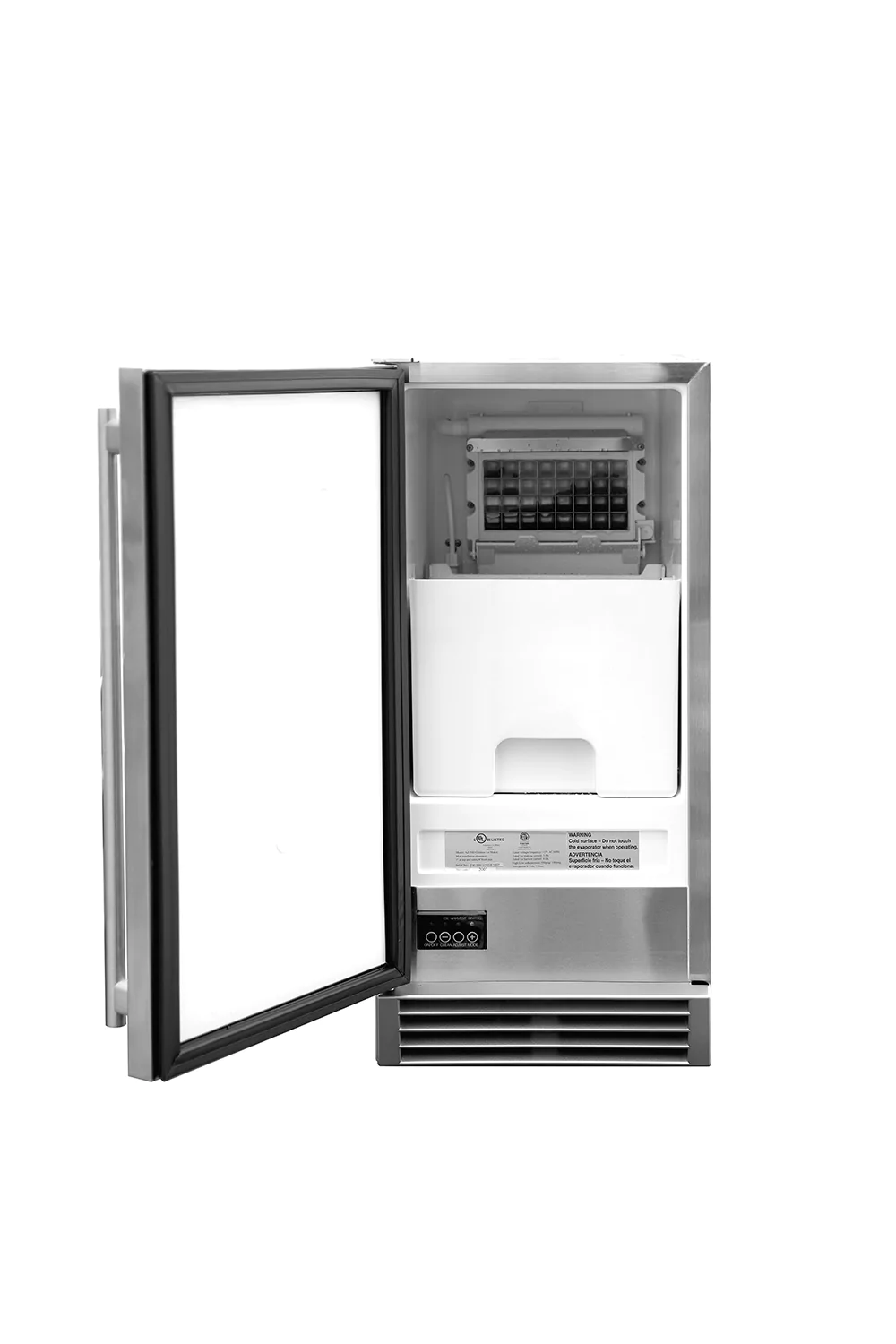 AMG Refrigeration + Cooling American Made Grills 15&quot; UL Outdoor Rated Ice Maker w/Stainless Door - 50 lb. Capacity / SSIM-15