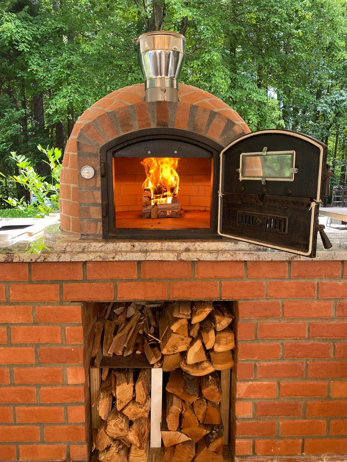 Authentic Pizza Ovens Pizza Ovens Authentic Pizza Ovens ‘Lisboa Rustic’ Premium Wood-Fired Pizza Oven / Handmade, Brick, Bake, Roast, Rotisserie / LISRPREM