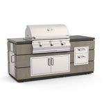 Firemagic Islands Contemporary Pre-Fab Choice Island (31” x 82”) - Smoke Base w/ Polished Black Lava Counter