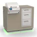 Firemagic Islands Fire magic Electric Grill Island Bundle with Triple Drawer (36" x 44") - GFRC Island in Smoke finish