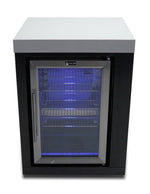 Mont Alpi Refrigeration + Cooling Mont Alpi Black Stainless Steel Single Fridge Module / Outdoor Rated, Lockable, Blue LED Lights / MASFM-BSS
