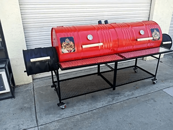 Moss Grills Grill Red Moss Grills Double Barrel Custom BBQ Grill with Double Firebox - 202