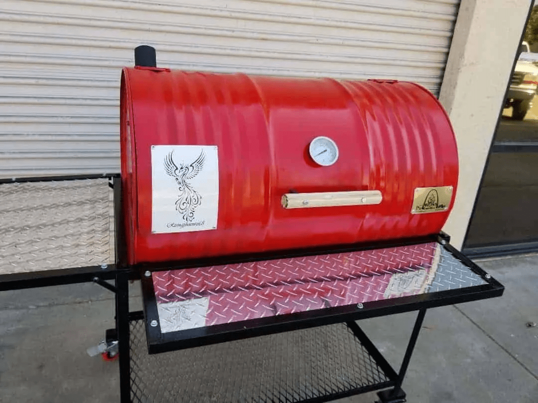 Moss Grills Grill Red Moss Grills Single Barbecue Barrel Deluxe Grill - 107