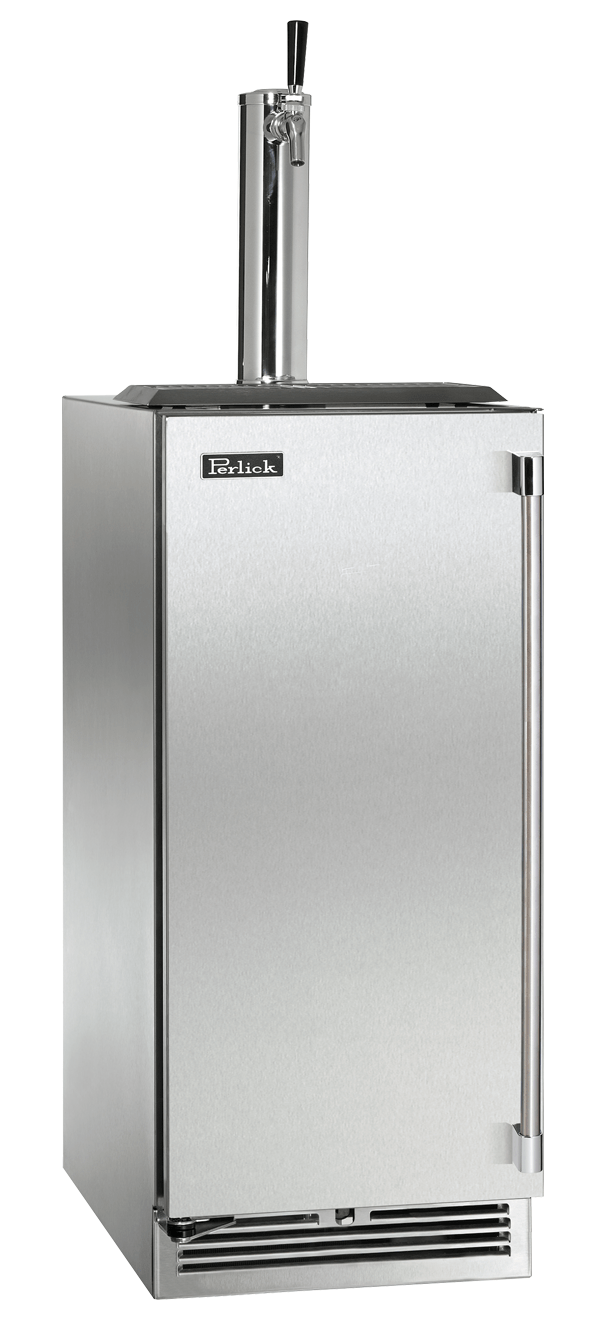 Perlick Refrigeration + Cooling Stainless Steel Door - Left Hinge - Single Tap Perlick 15&quot; Signature Series Beer Dispenser / HP15TO-4