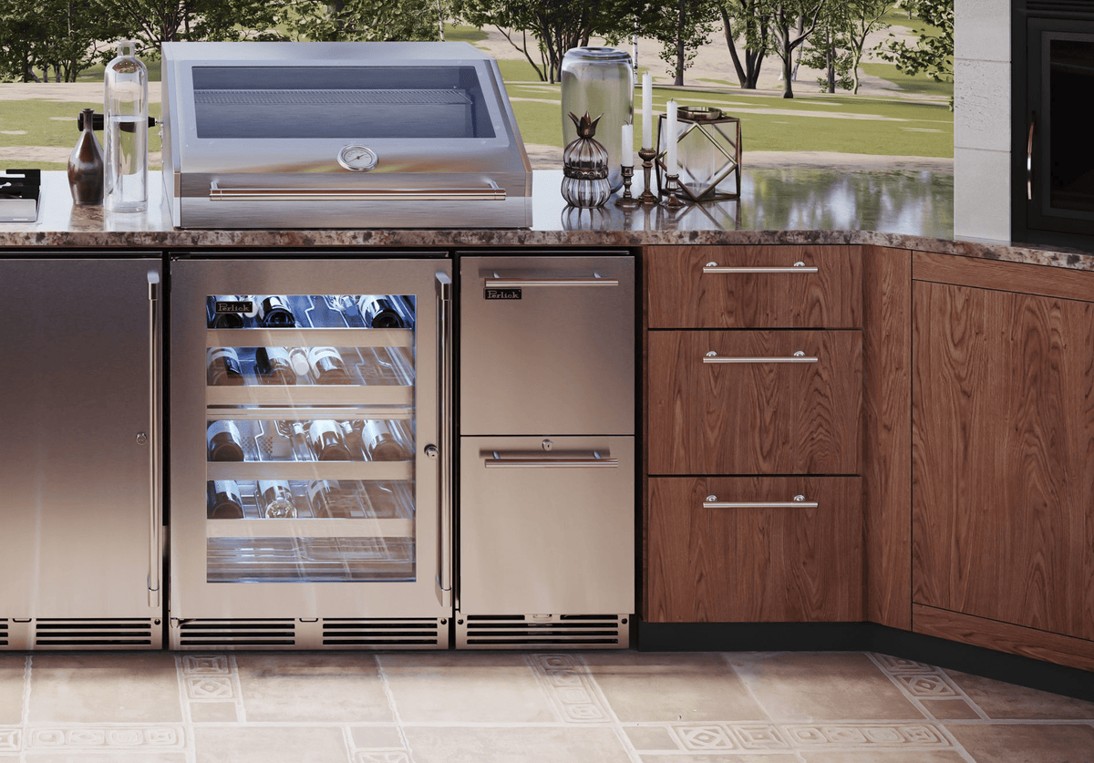 Perlick Refrigeration + Cooling Perlick 15” Signature Series Outdoor Refrigerated Drawers / HP15RO-4 Drawers
