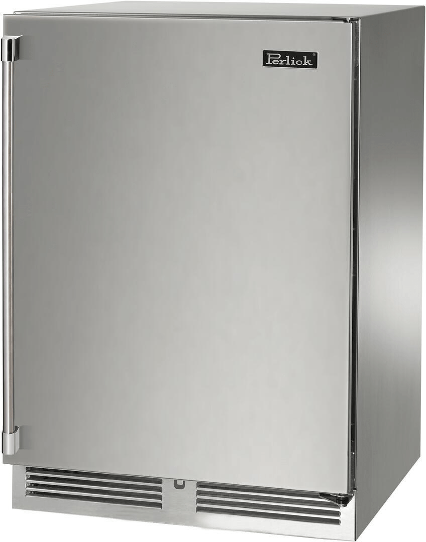 Perlick Refrigeration + Cooling Stainless Steel Door - Right Hinge Perlick 24&quot; Signature Series Dual-Zone Outdoor Refrigerator/Wine Reserve | HP24CO-4