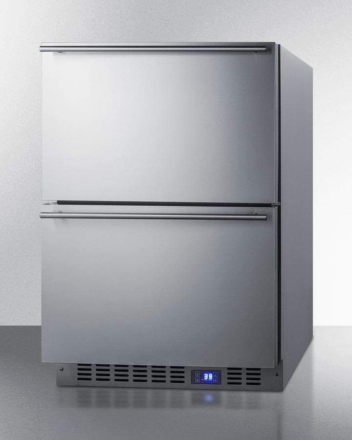 Summit Refrigeration + Cooling Summit 24&quot; Outdoor Drawer Refrigerator in Stainless Steel, for Built-In Residential or Commercial Use / SPR627OS2D