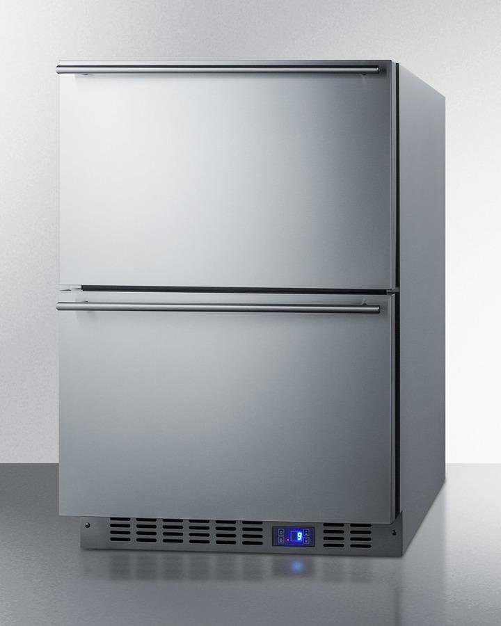 Summit Refrigeration + Cooling Summit 24&quot; Two-Drawer Outdoor Frost-Free All-Freezer in Stainless Steel, Commercially Listed For Built-In or Freestanding Use / SPFF51OS2D