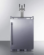 Summit Refrigeration + Cooling Summit 24" Wide Indoor/ Outdoor Triple Tap Beer Dispenser for Built-In or Freestanding Use in Complete Stainless Steel / SBC683OSTRIPLE