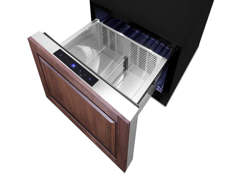 Summit Refrigeration + Cooling Summit Single Drawer All-Refrigerator Approved For Outdoor, Residential, and Commercial Use, Built-In Capable or Freestanding, with Digital Thermostat, Frost-Free Operation, and Panel-Ready Stainless Steel Drawer / FF1DSS