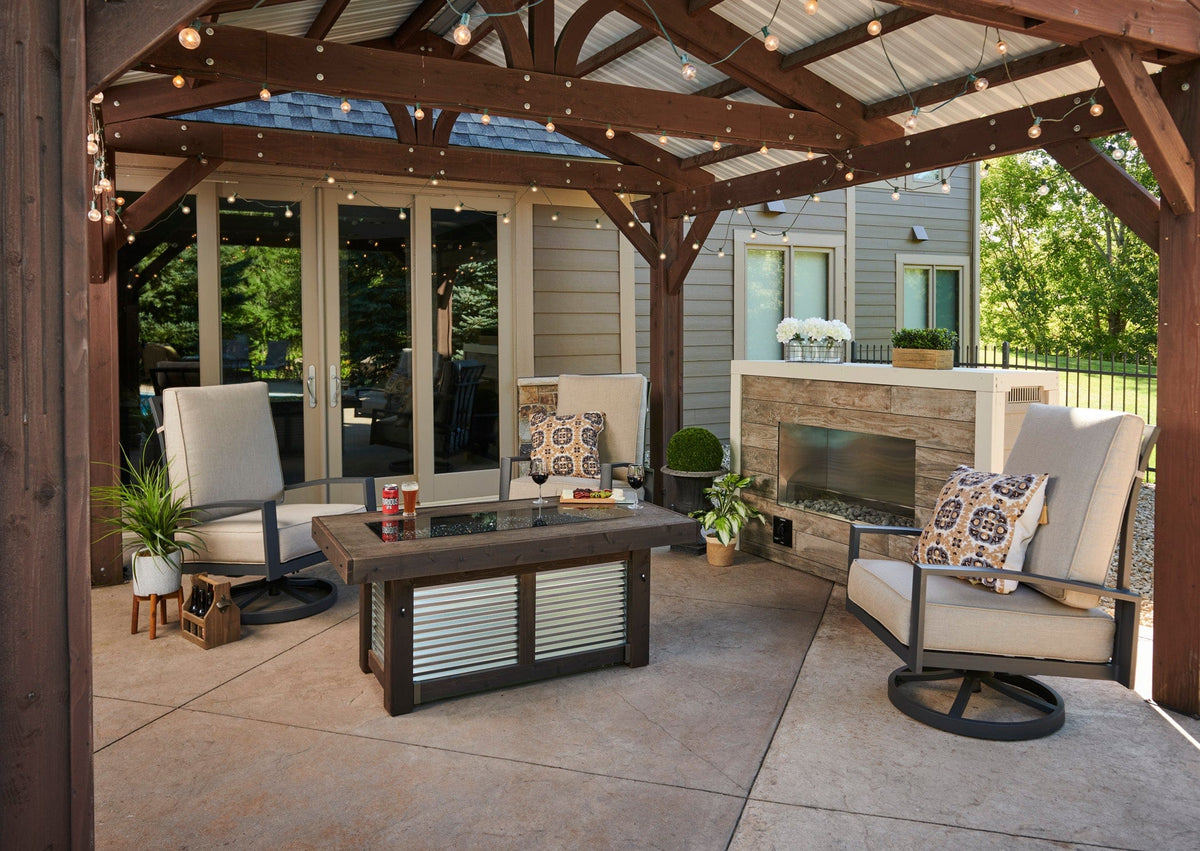 The Outdoor Great Room Fire Features The Outdoor GreatRoom Denali Brew Linear Gas Fire Pit Table / DENBR-1242