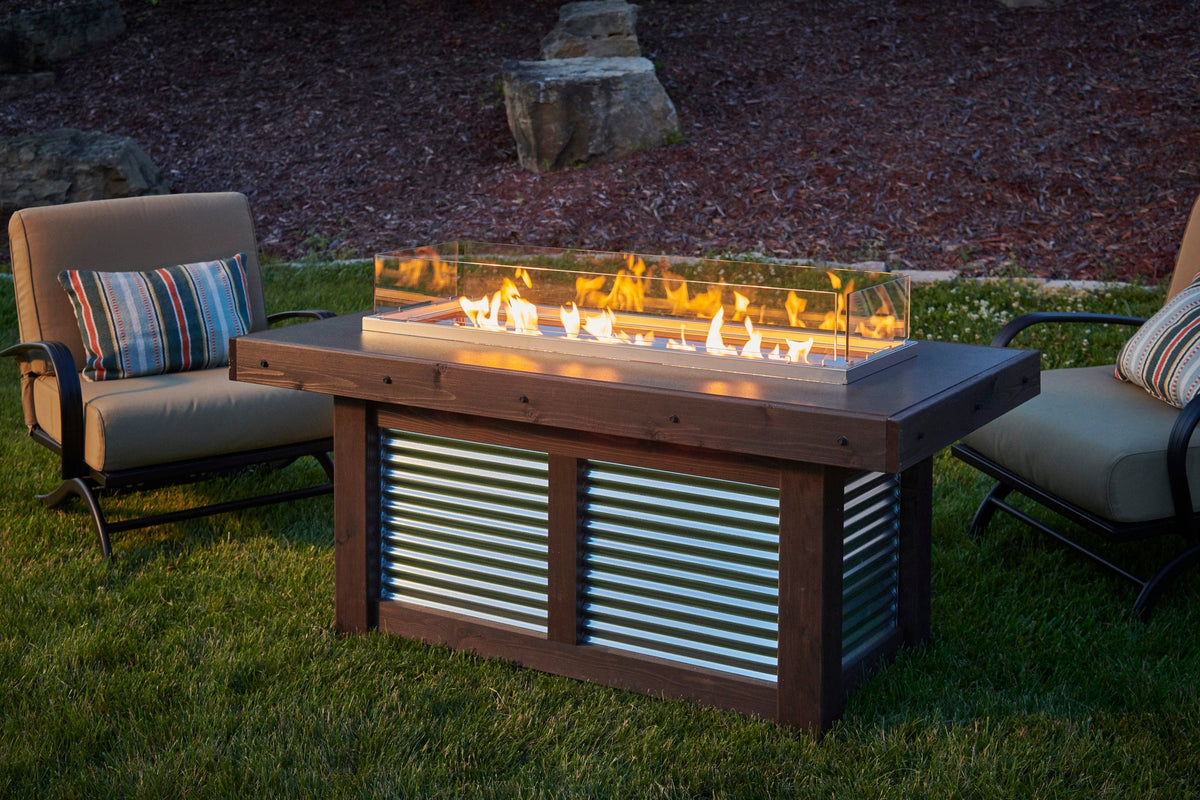 The Outdoor Great Room Fire Features The Outdoor GreatRoom Denali Brew Linear Gas Fire Pit Table / DENBR-1242