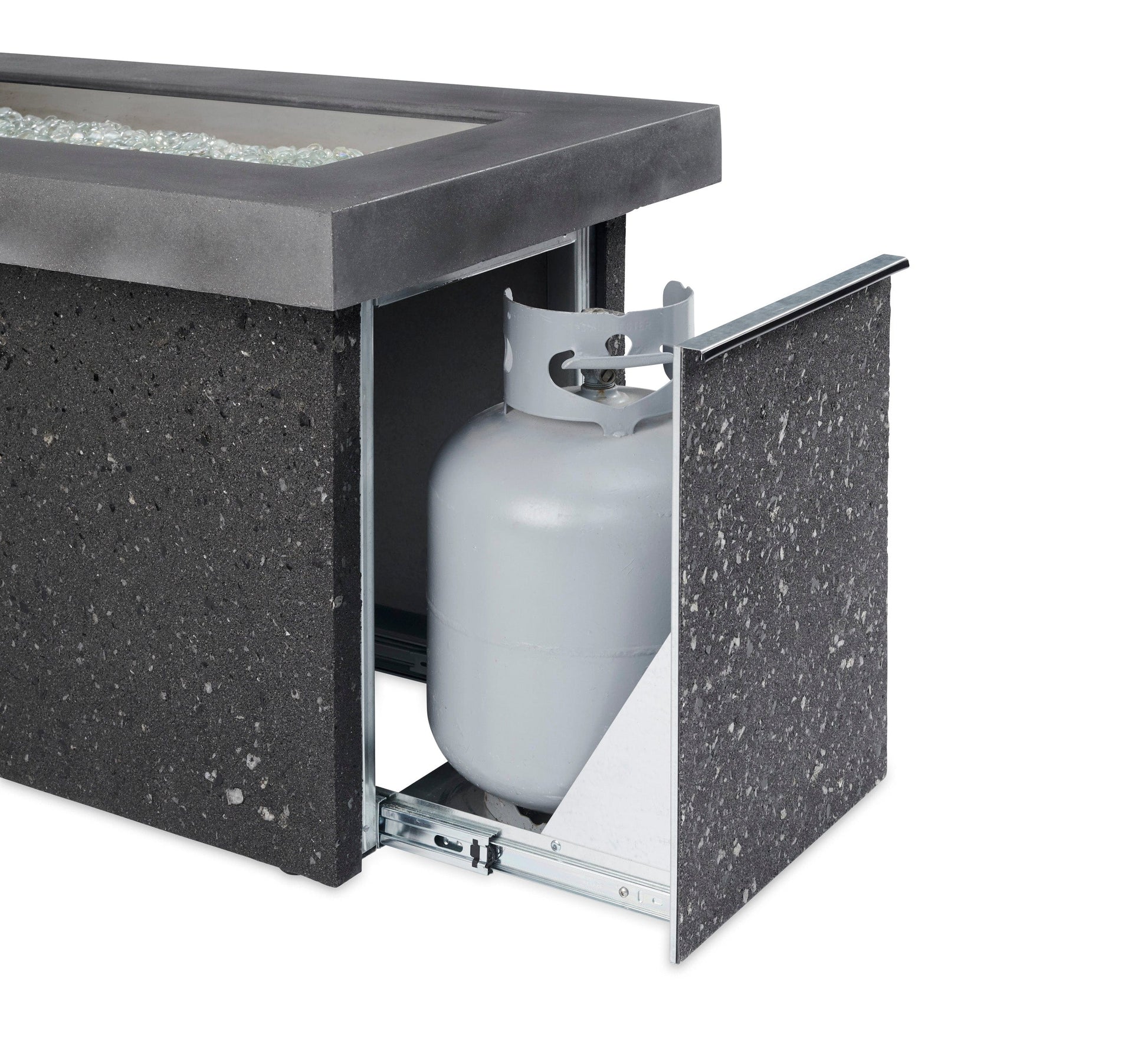 The Outdoor Great Room Fire Features The Outdoor GreatRoom Grey Key Largo Linear Gas Fire Pit Table / KL-1242-MM
