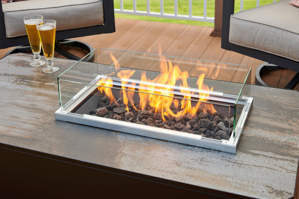 The Outdoor Great Room Fire Features The Outdoor GreatRoom Kinney Rectangular Gas Fire Pit Table / KN-1224