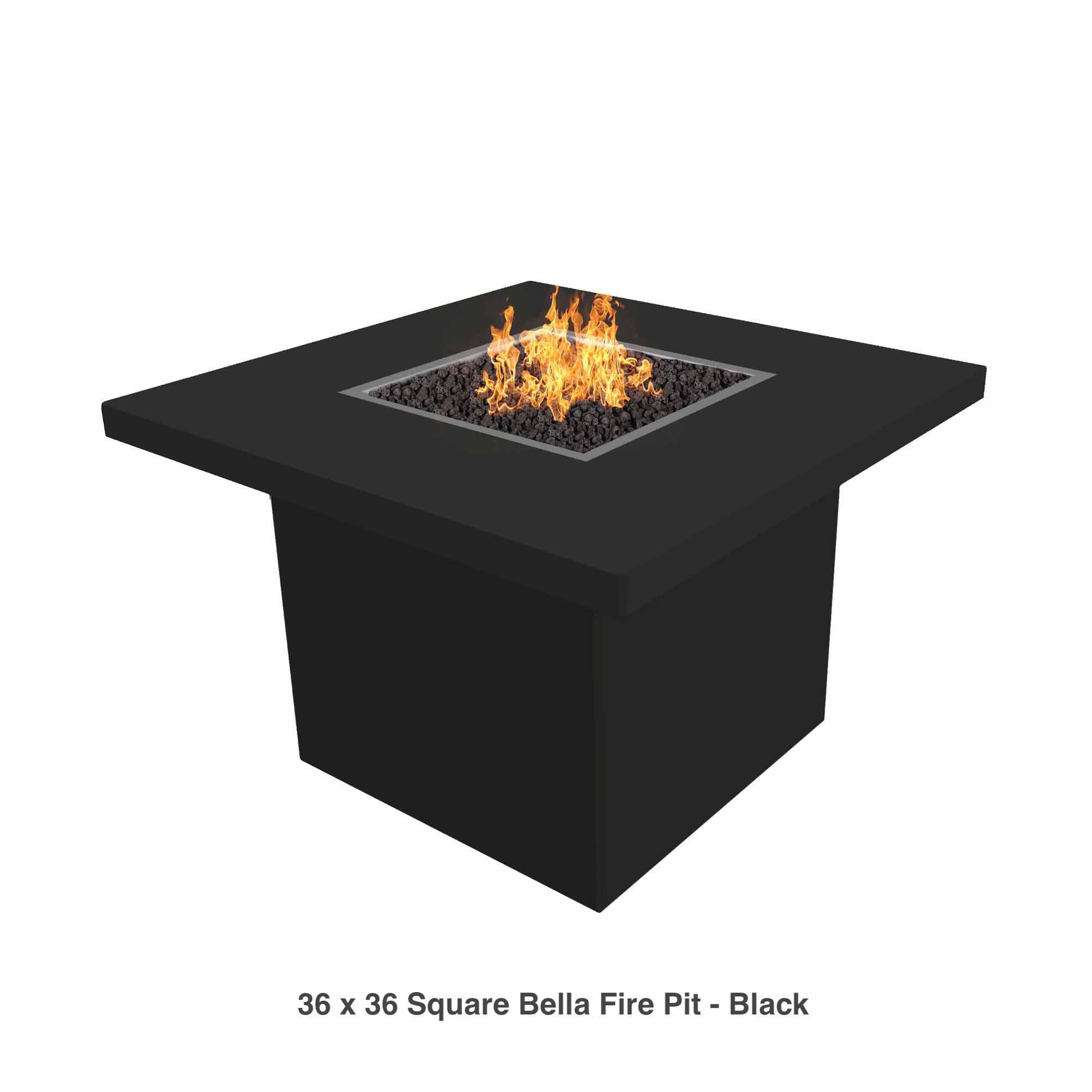 The Outdoor Plus Fire Features The Outdoor Plus  36", 60" Square Bella Fire Table - Powder Coat, Copper and Steel / OPT-BELCPR, OPT-BELCS, OPT-BELSS, OPT-BELPC