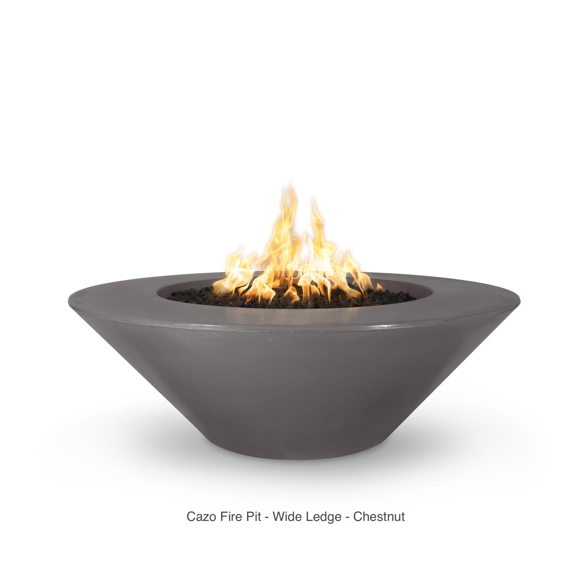 The Outdoor Plus Fire Features The Outdoor Plus 48", 60" Round Cazo Wide Ledge GFRC Concrete & Metal Powder Coat Fire Pit / OPT-CZ48, OPT-CZ60, OPT-CZPC48, OPT-CZPC60