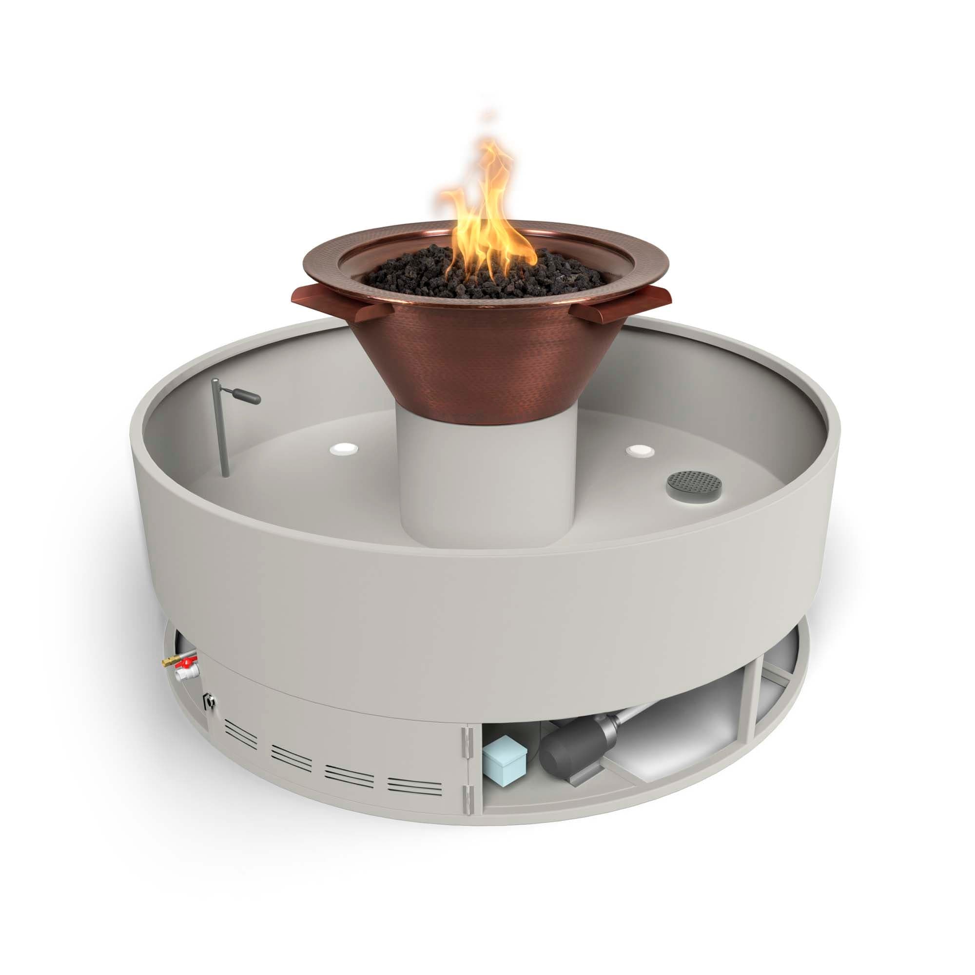 The Outdoor Plus Fire Features Liquid Propane The Outdoor Plus 60" Olympian Round 4-Way Spill Copper Fire & Water Fountain / OPT-OLR60, OPT-OLR60E