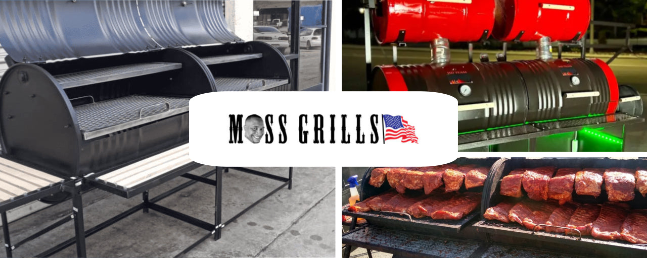 Moss Grills Ranch Style Barbecue Grill / Smoker, Rotisserie, Flat
