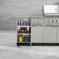304 stainless steel grill with open shelves, perfect for modular outdoor kitchens; premium finish for durability.