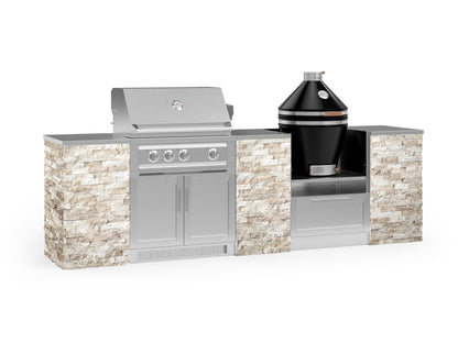 NewAge Products Signature Series Grill Island - 9PC Modular Outdoor Kitchen with Platinum Grill and Kamado Grill