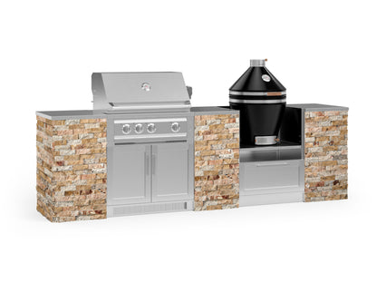 NewAge Products Signature Series Grill Island - 9PC Modular Outdoor Kitchen with Platinum Grill and Kamado Grill