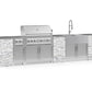 NewAge Products Signature Series Grill Island - 11PC Modular Outdoor Kitchen with Platinum Grill, Farmhouse Sink, and Dual Side Burner