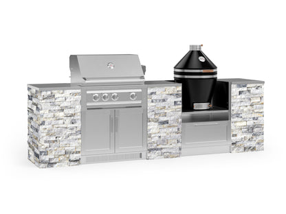 NewAge Products Signature Series Grill Island - 9PC Modular Outdoor Kitchen with Platinum Grill and Kamado Grill