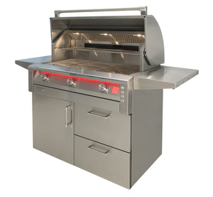 Alfresco 42” Intelligent Professional Freestanding Grill / Stainless Steel, 3 Burners, Rotisserie, Cover / AIPG-42C