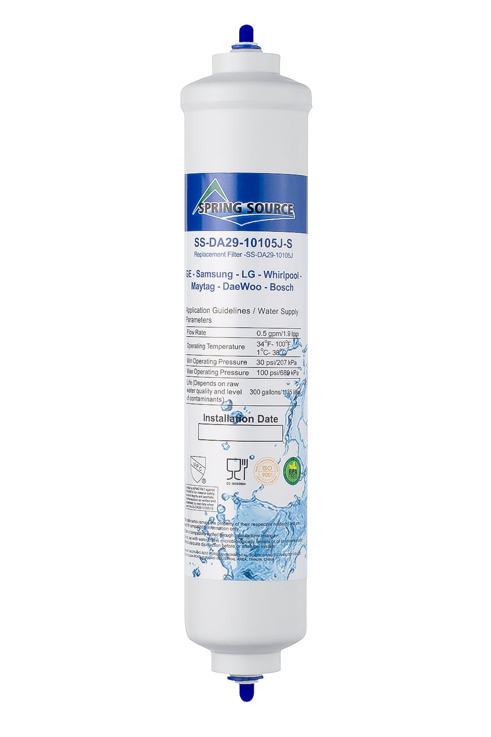Water filter included with the Summit BIM271OS icemaker