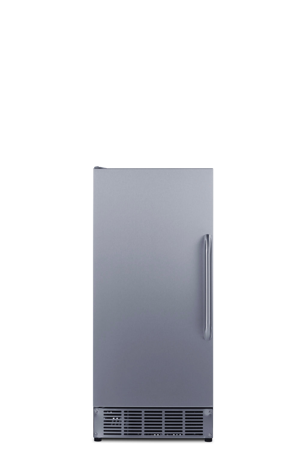 Summit BIM47OS 15-inch outdoor clear icemaker, front view with stainless steel door and towel-bar handle