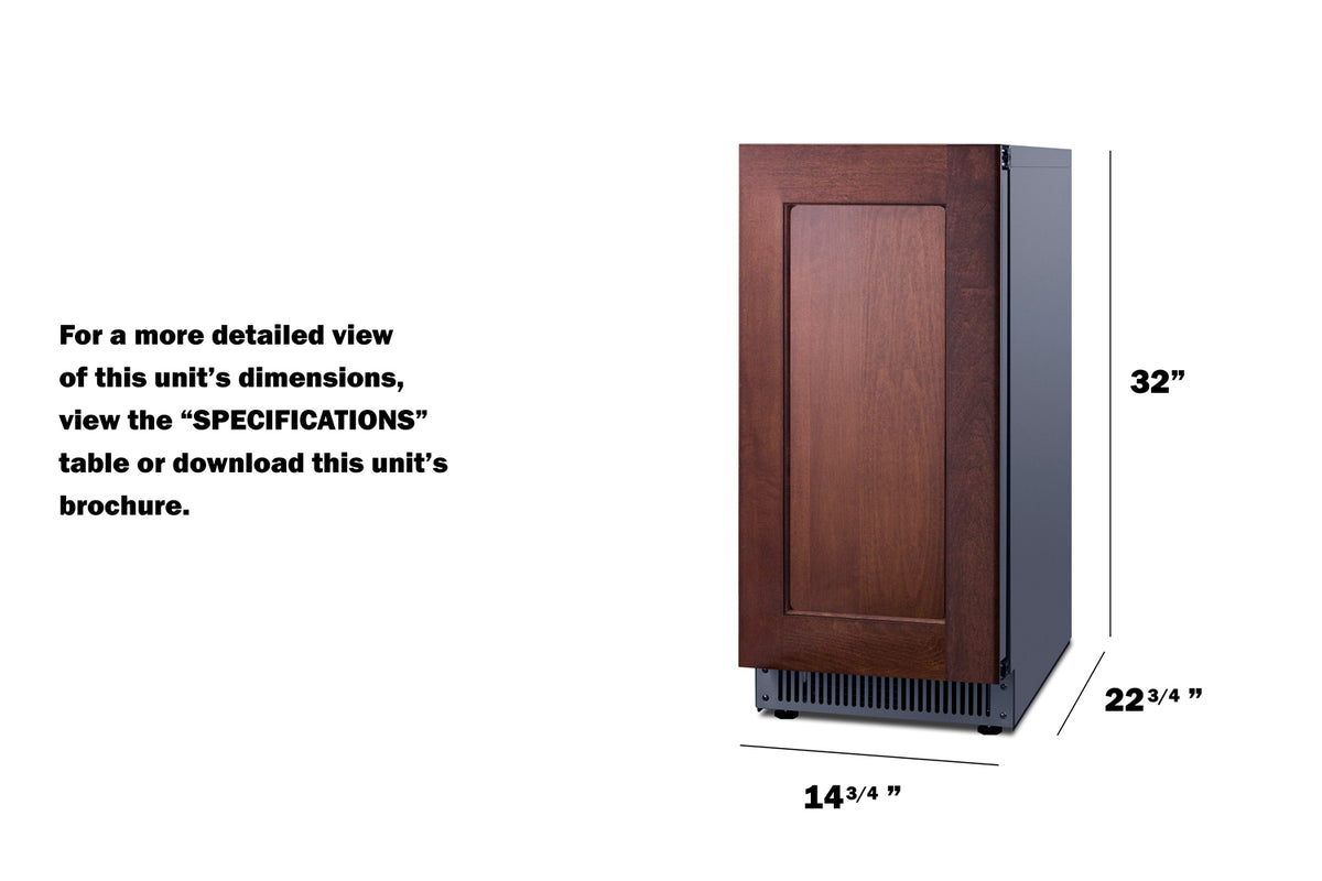 Summit BIM62ADAPNR dimensions: 32 inches high, 14 3/4 inches wide, 22 3/4 inches deep
