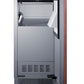 Summit BIM62ADAPNR icemaker with door open, showing the ice bin